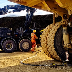 ETS offer onsite fitting of earthmover tyres for JCB diggers and excavators, dumper trucks and plant machinery